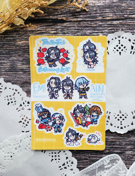 FFXIV Emmanellain BUNDLE Sticker Sheet and Charm