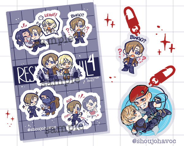 BUNDLE Resident Evil 4 Sticker Sheet and Charm