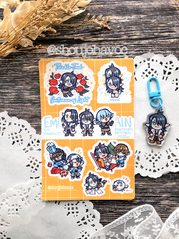 FFXIV Emmanellain BUNDLE Sticker Sheet and Charm