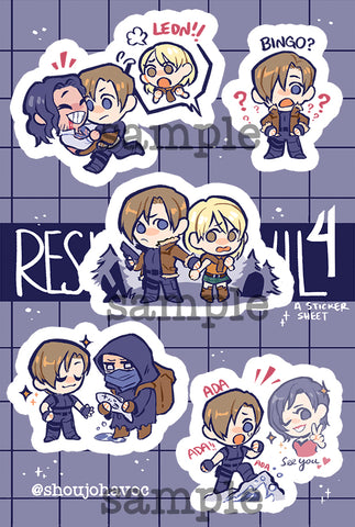 Resident Evil 4 Vinyl Sticker Sheet