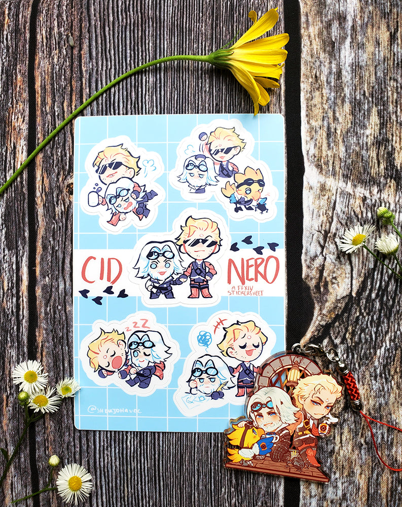 BUNDLE CidNero Holographic Sticker Sheet & Charm