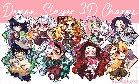 Demon Slayer 3D Charms