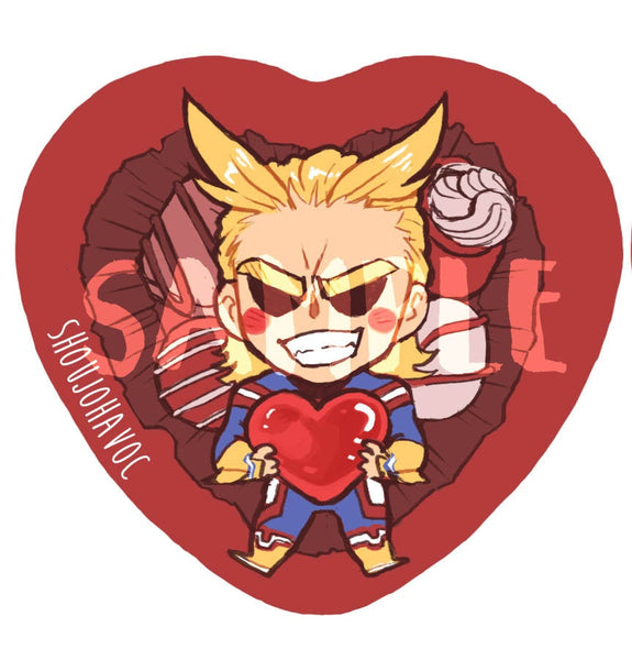 Heartshaped My Hero Academia Pro Hero Buttons