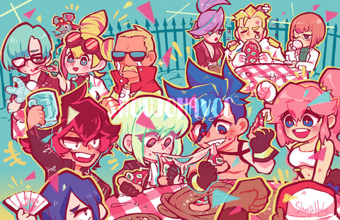 Promare Pizza Eating Contest Print