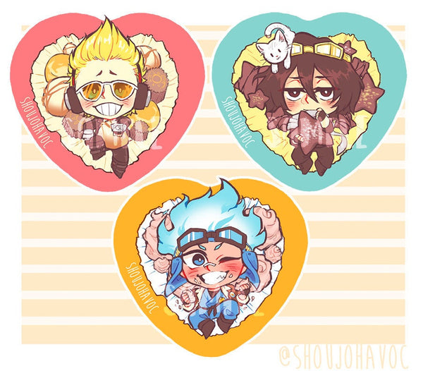 Heartshaped My Hero Academia Young Pro Hero Buttons